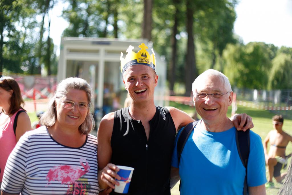 Glücklich nach dem Zielsprint beim Klosterneuburg Triathlon