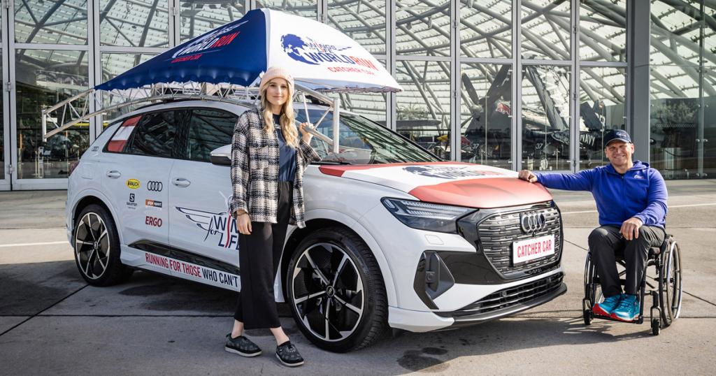 Anna Gasser und Reini Sampl beim Wings for Life World Run Flagship Run in Wien 2022