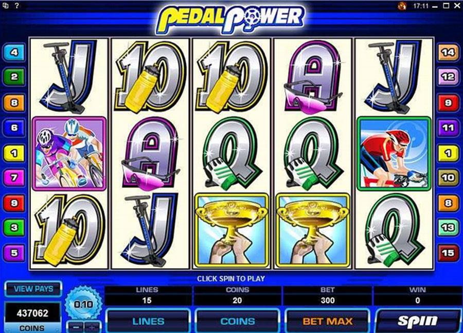 Bildschirmfoto des Spielautomaten Pedal Power