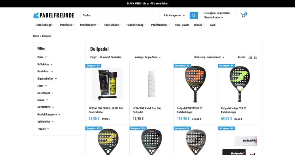 bullpadel ausrüstung kaufen