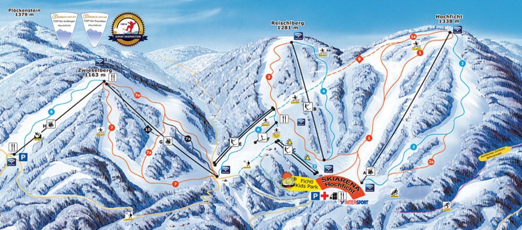 Skigebiet Hochficht Pistenplan