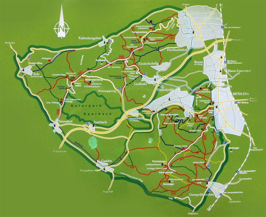Naturpark Föhrenberge Karte
